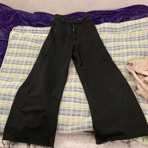 Zara Black Flare Wide-Leg Jeans